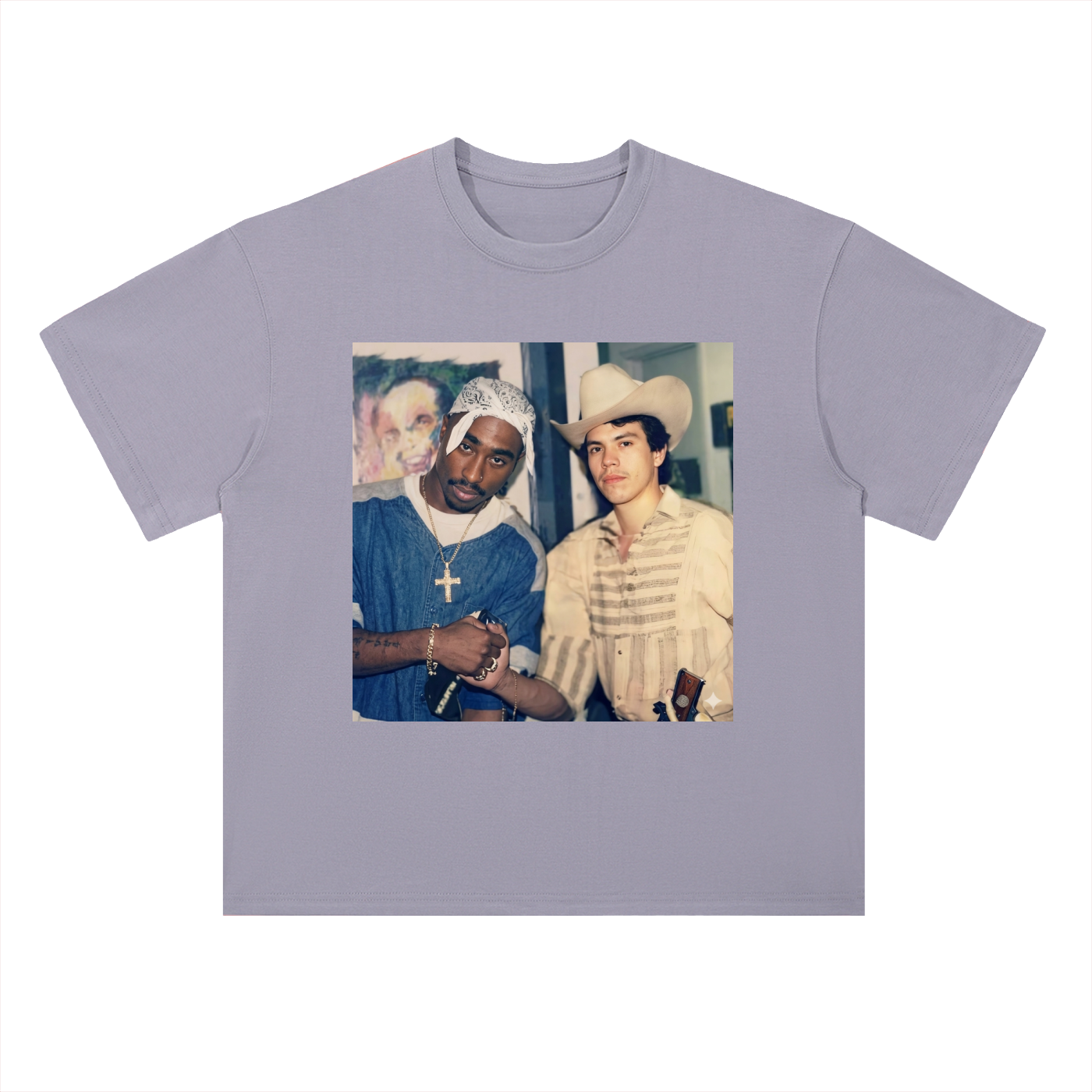 Heavyweight Drop Shoulder Cotton T-Shirt Chalino Tupac