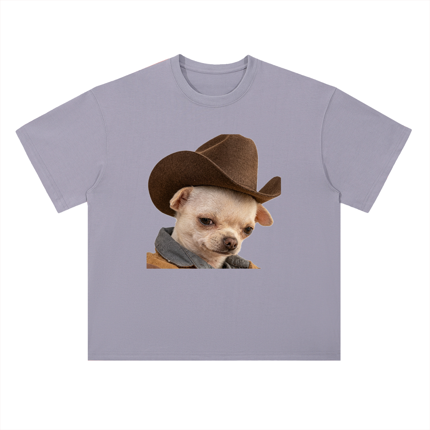 Heavyweight Drop Shoulder Cotton T-Shirt Cowboy dog pepito