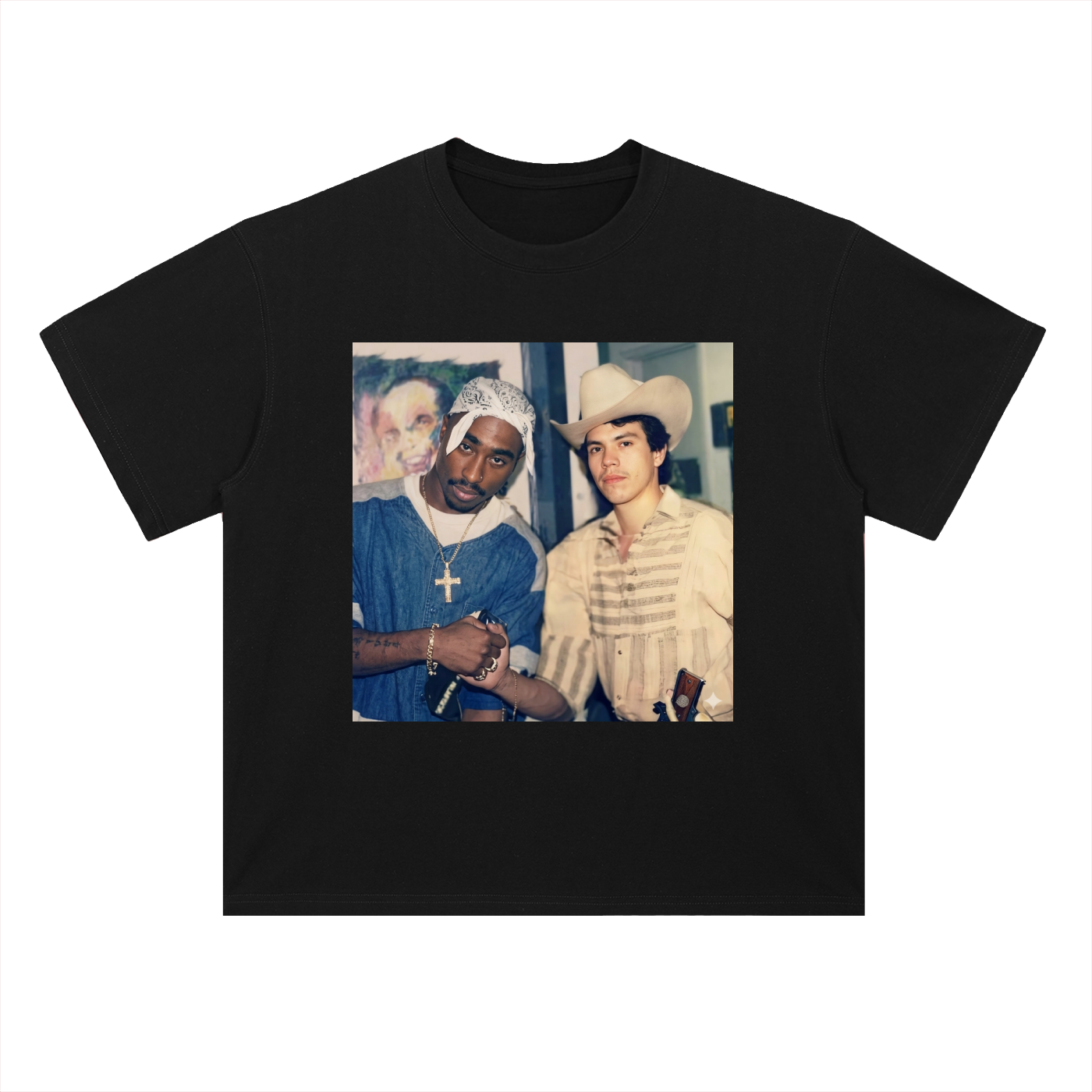 Heavyweight Drop Shoulder Cotton T-Shirt Chalino Tupac