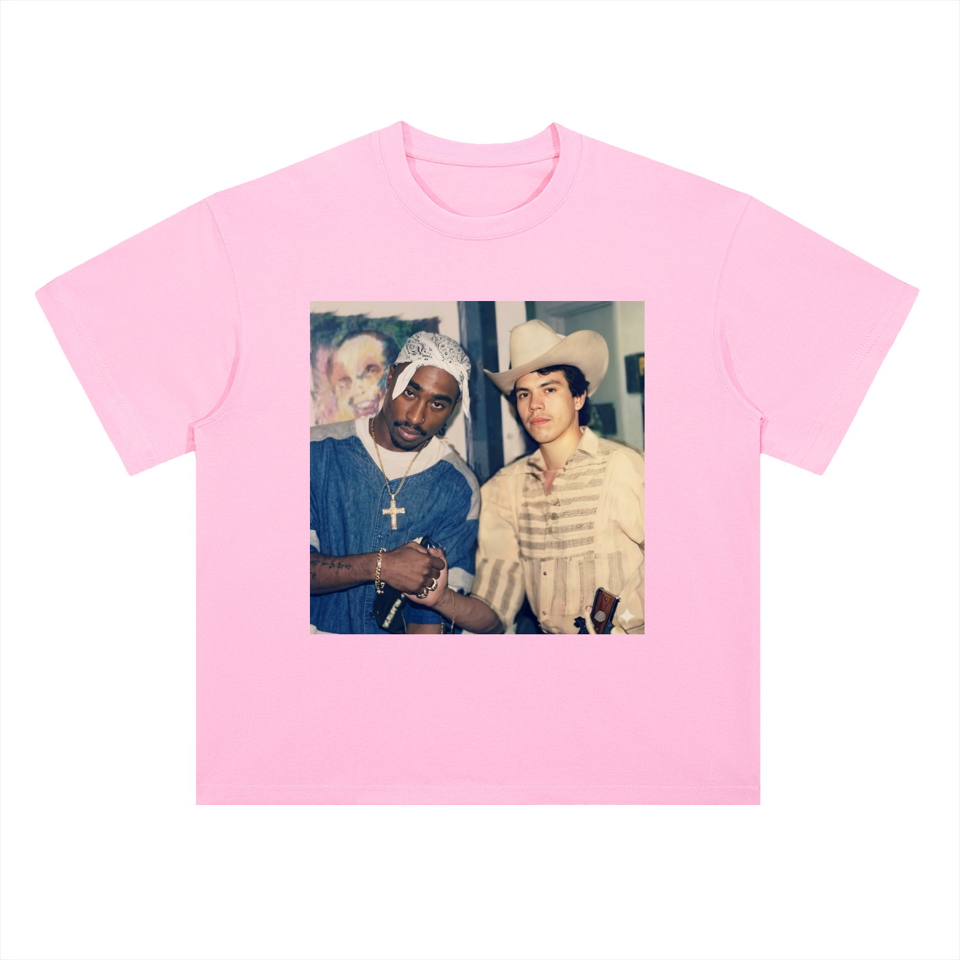 Heavyweight Drop Shoulder Cotton T-Shirt Chalino Tupac