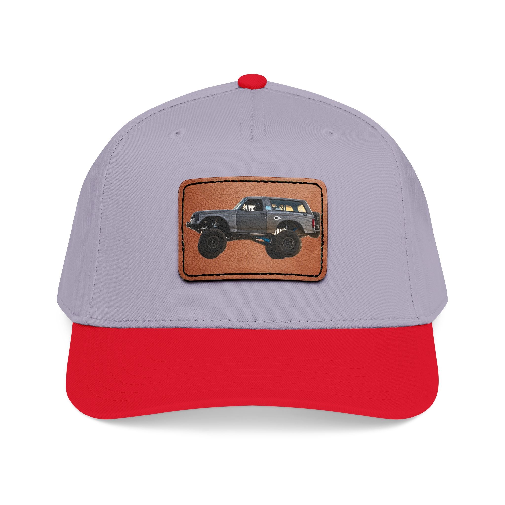 Mid Profile Baseball Cap with Leather Patch (Rectangle)