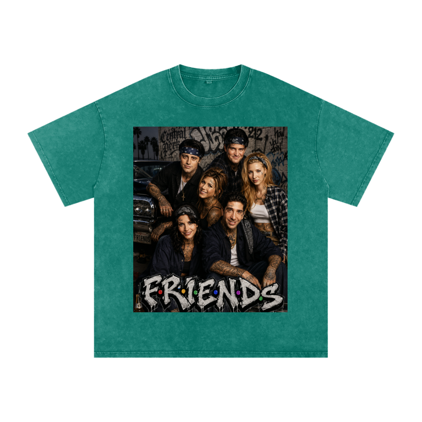 Snow Washed Oversized Cotton T-Shirt Friendz