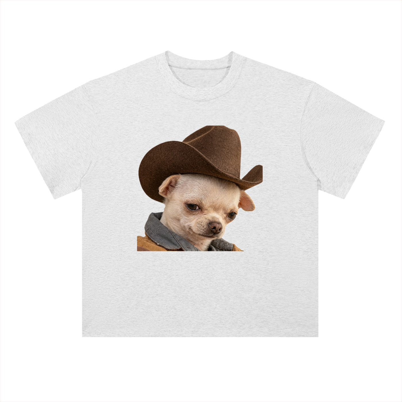 Heavyweight Drop Shoulder Cotton T-Shirt Cowboy dog pepito