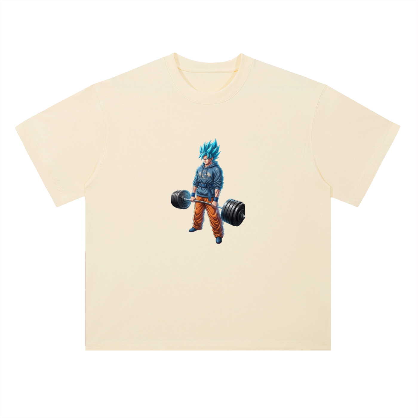Heavyweight Drop Shoulder Cotton T-Shirt Goku gym lifting