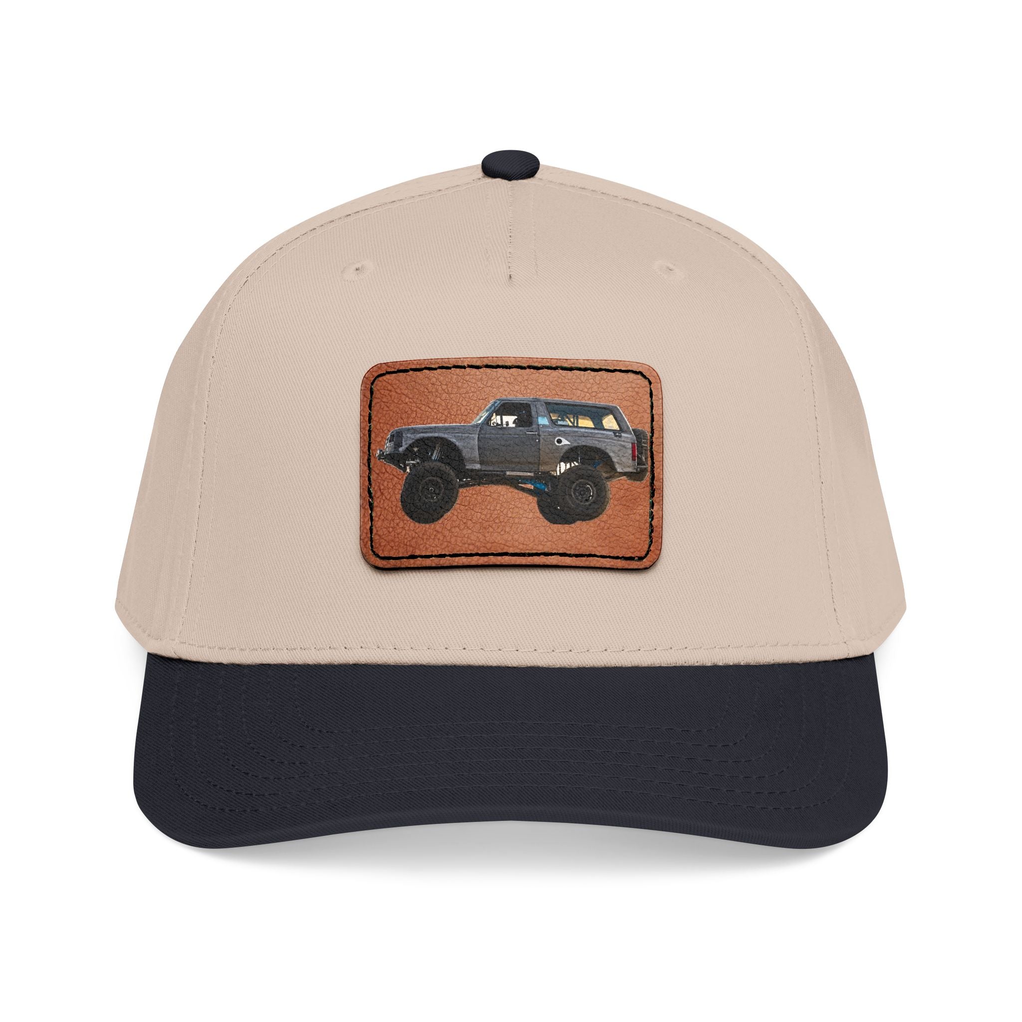 Mid Profile Baseball Cap with Leather Patch (Rectangle)
