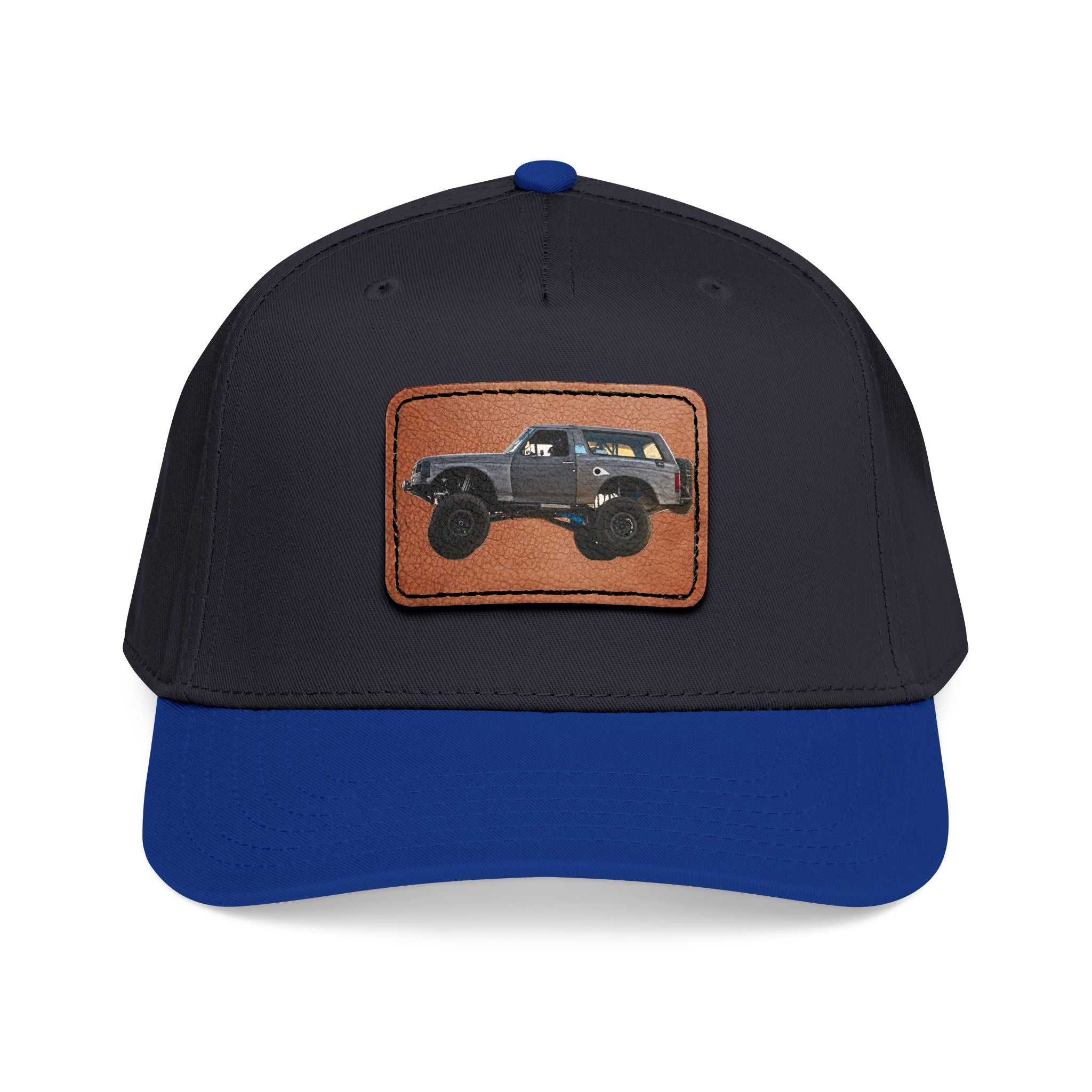 Mid Profile Baseball Cap with Leather Patch (Rectangle)