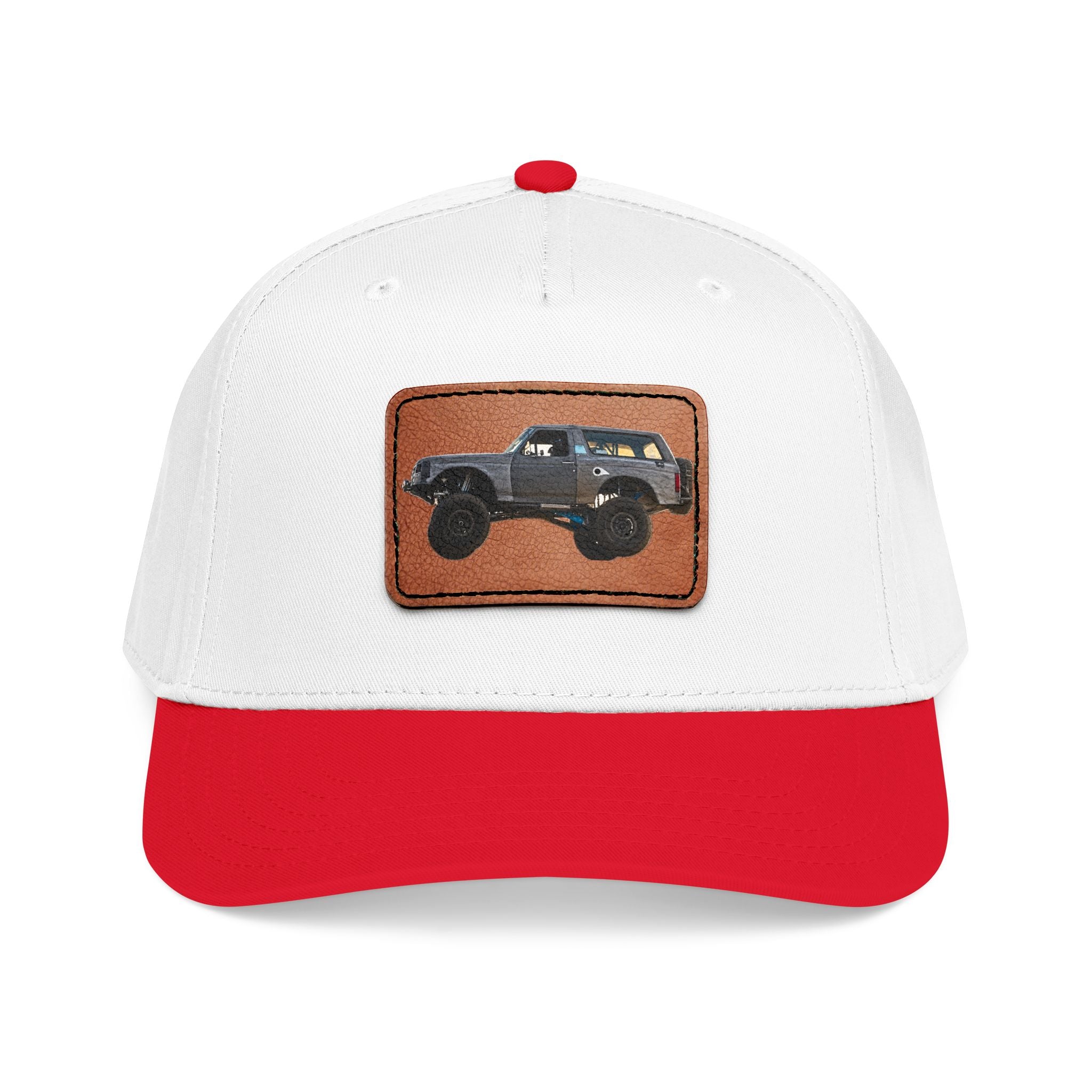 Mid Profile Baseball Cap with Leather Patch (Rectangle)