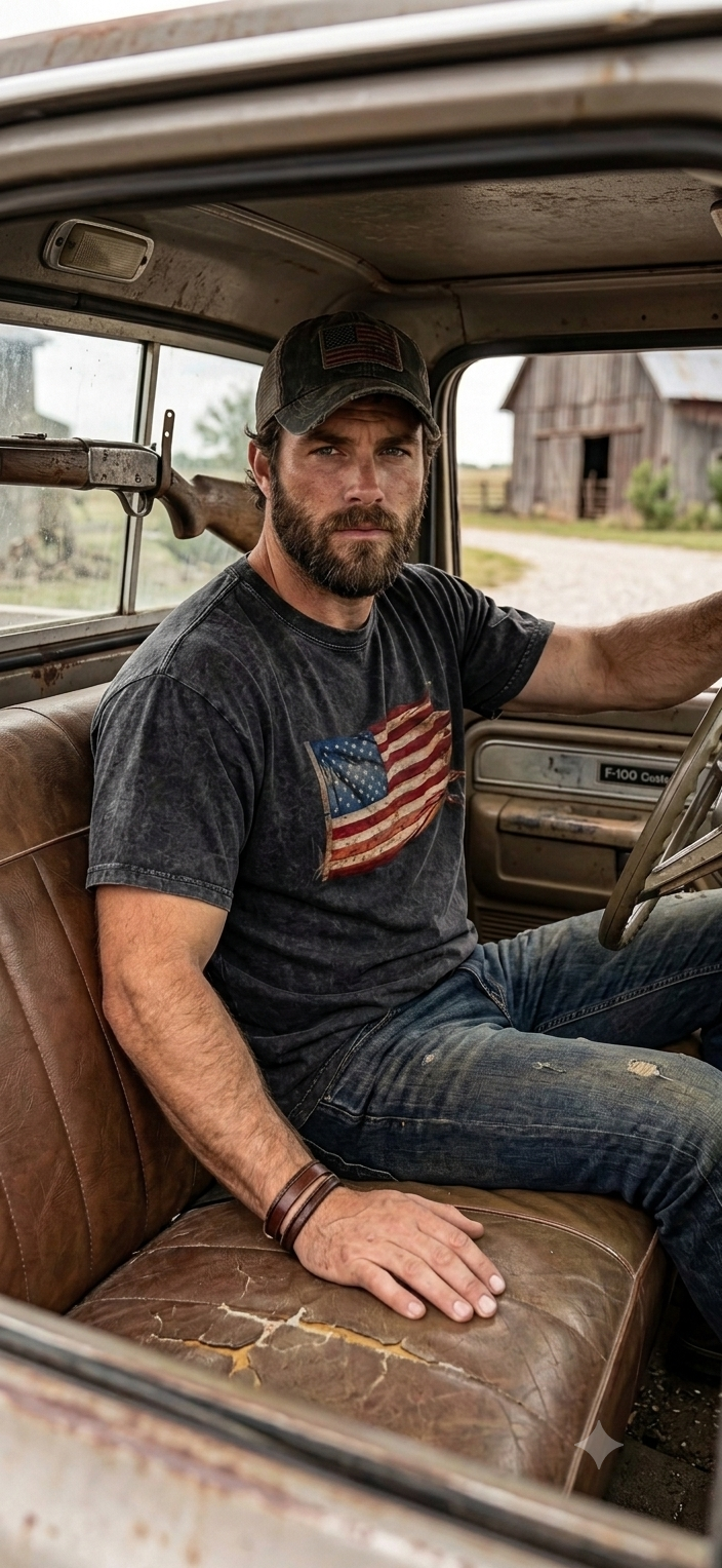 Snow Washed Oversized Cotton T-Shirt Murica