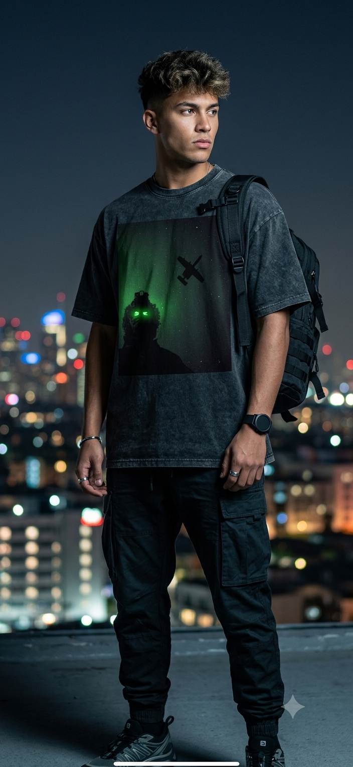 Snow Washed Oversized Cotton T-Shirt