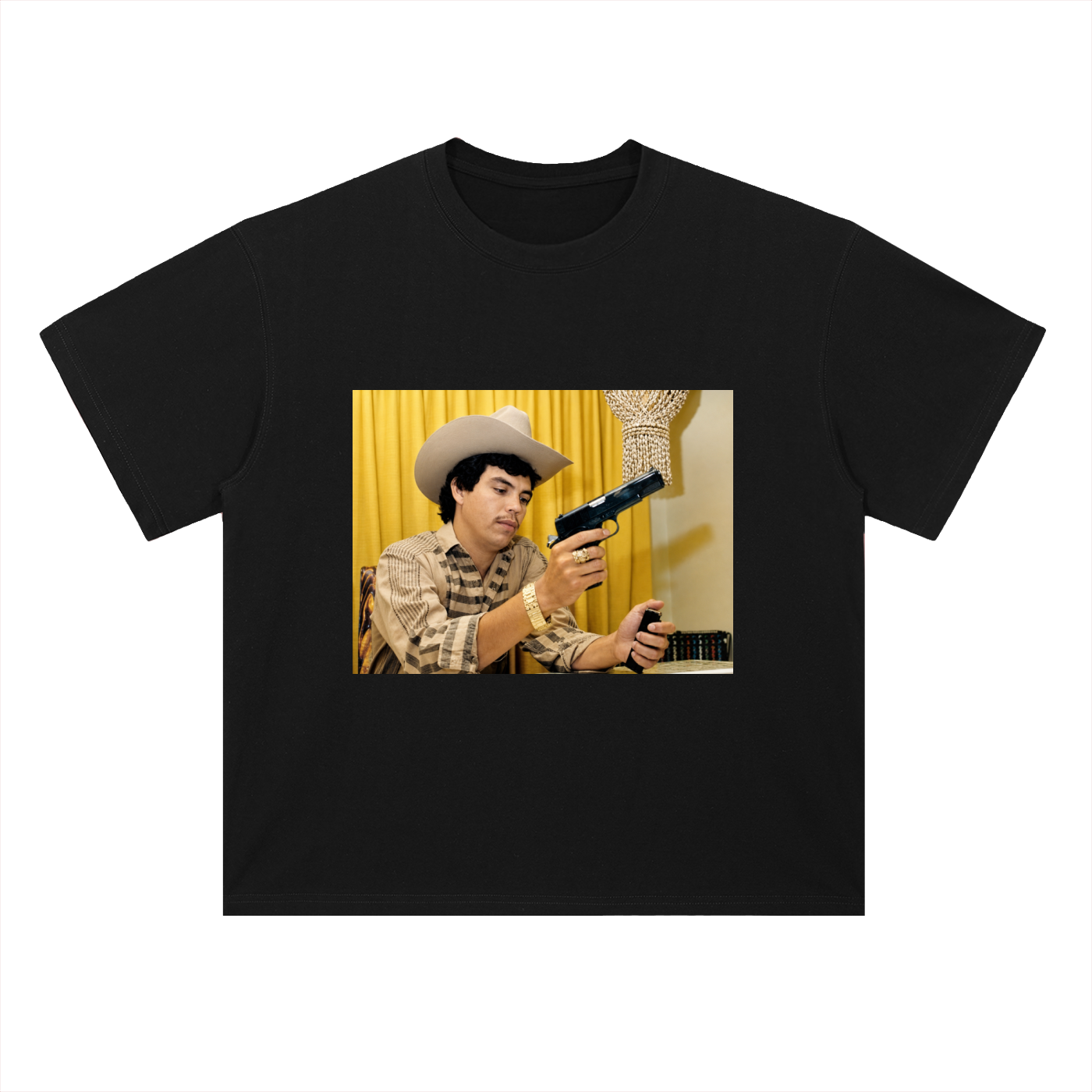 Heavyweight Drop Shoulder Cotton T-Shirt Chalino gun