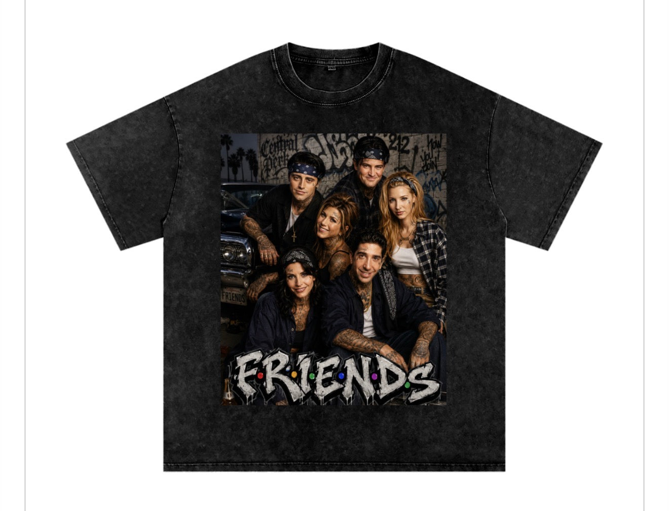 Snow Washed Oversized Cotton T-Shirt Friendz
