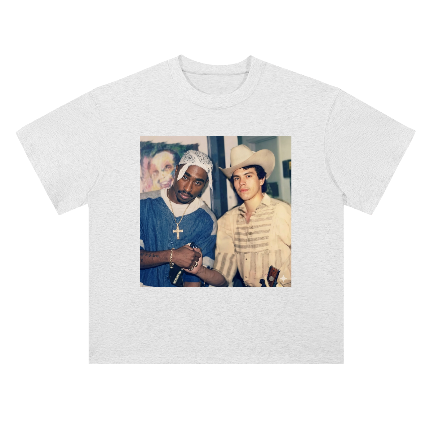 Heavyweight Drop Shoulder Cotton T-Shirt Chalino Tupac