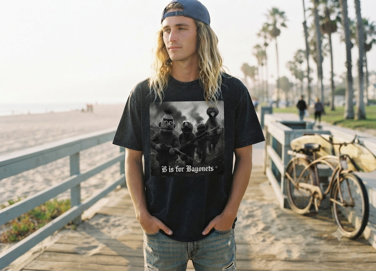 Snow Washed Oversized Cotton T-Shirt Sesame