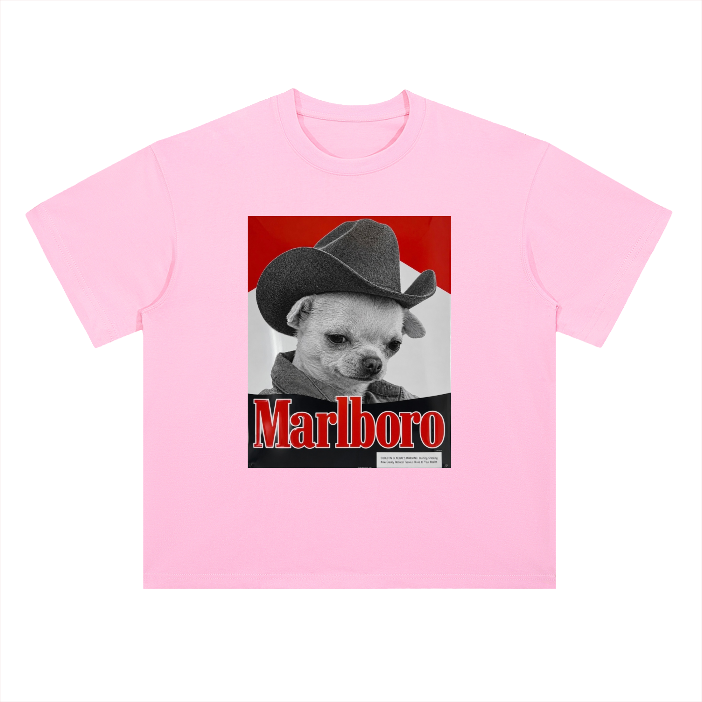 Heavyweight Drop Shoulder Cotton T-Shirt Marlboro Dog cowboy