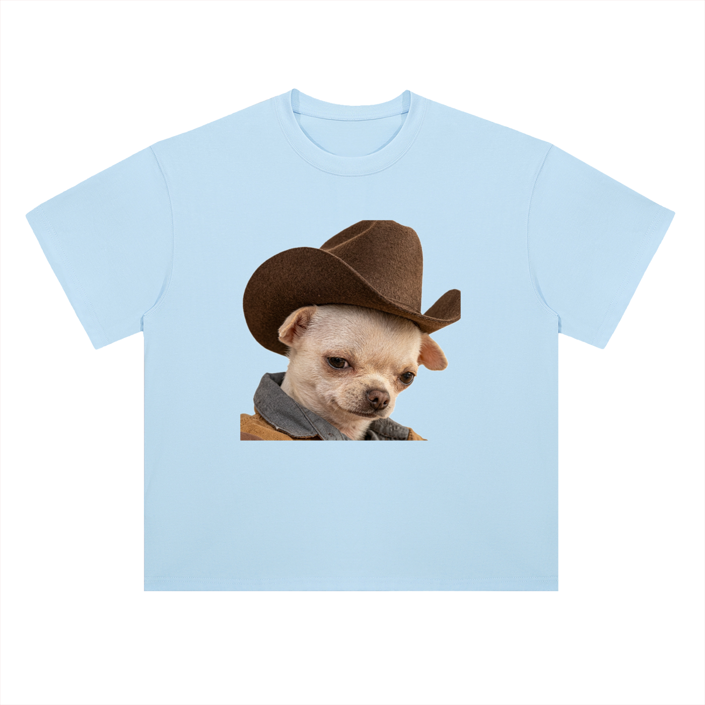 Heavyweight Drop Shoulder Cotton T-Shirt Cowboy dog pepito