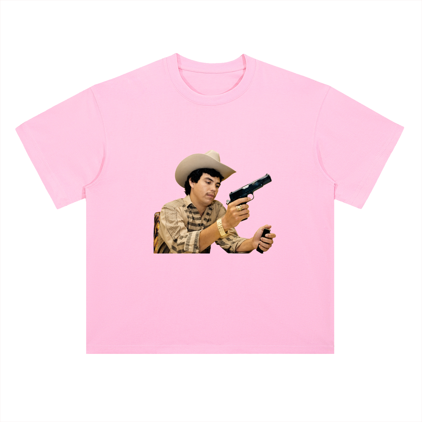 Heavyweight Drop Shoulder Cotton T-Shirt Chalino Gun