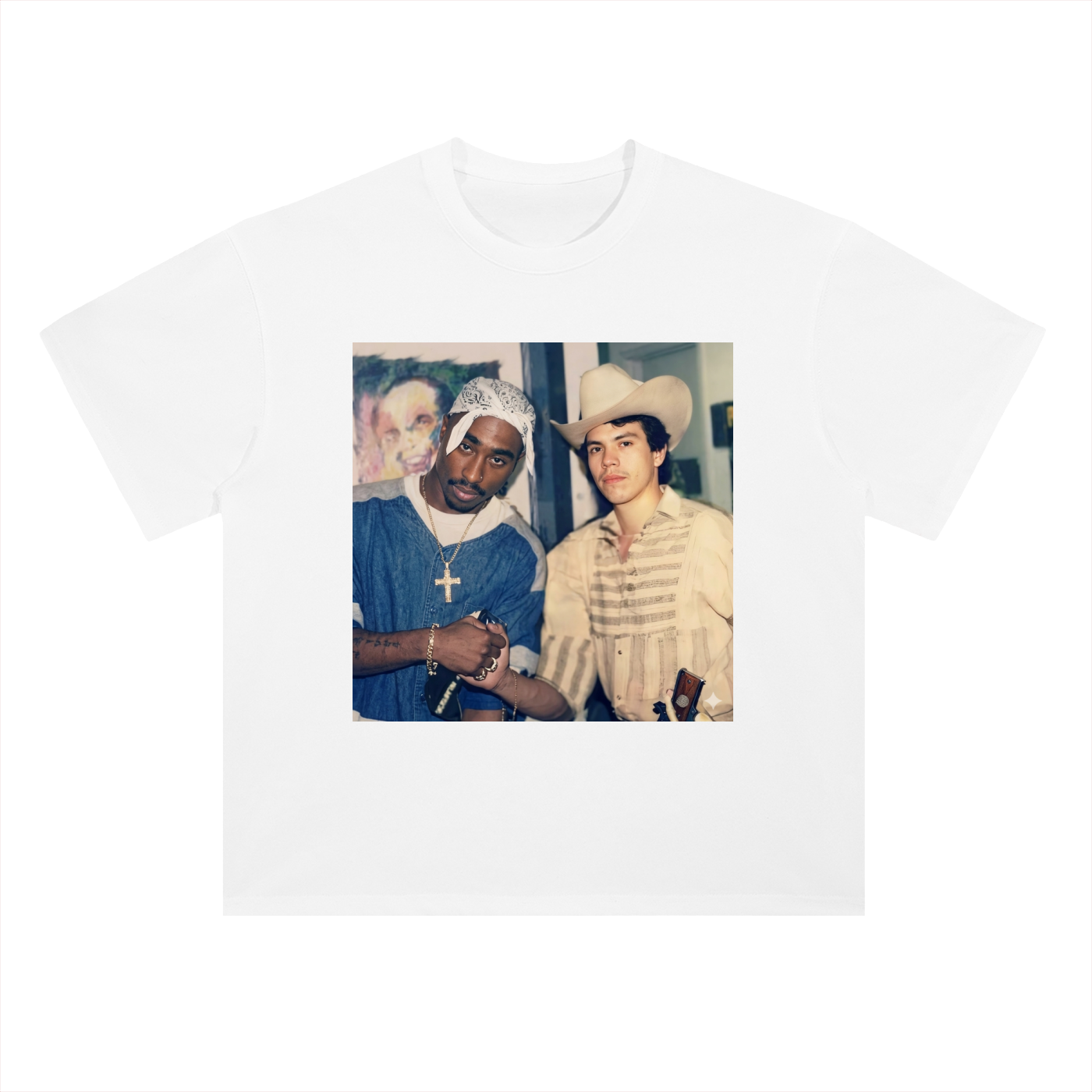 Heavyweight Drop Shoulder Cotton T-Shirt Chalino Tupac