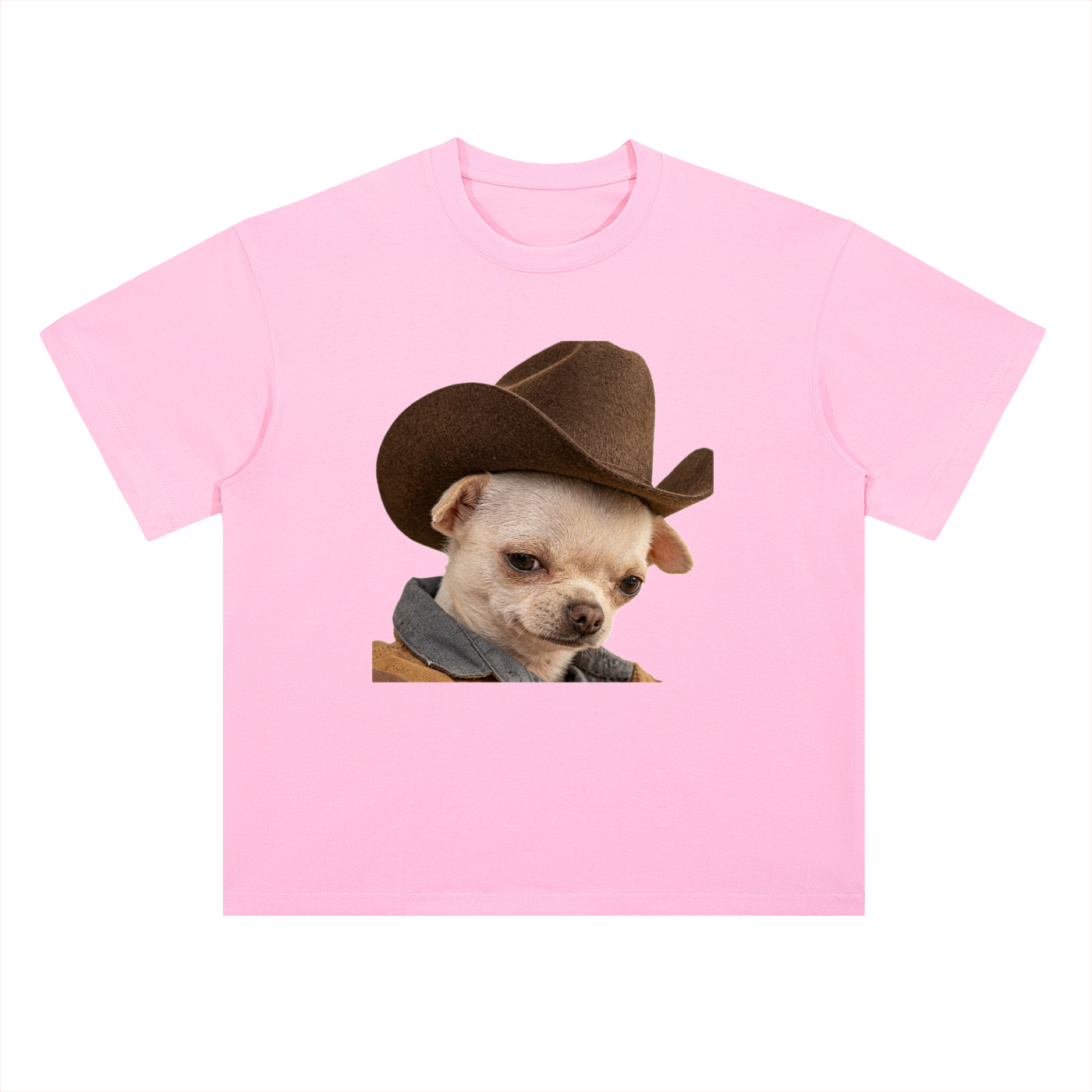 Heavyweight Drop Shoulder Cotton T-Shirt Cowboy dog pepito